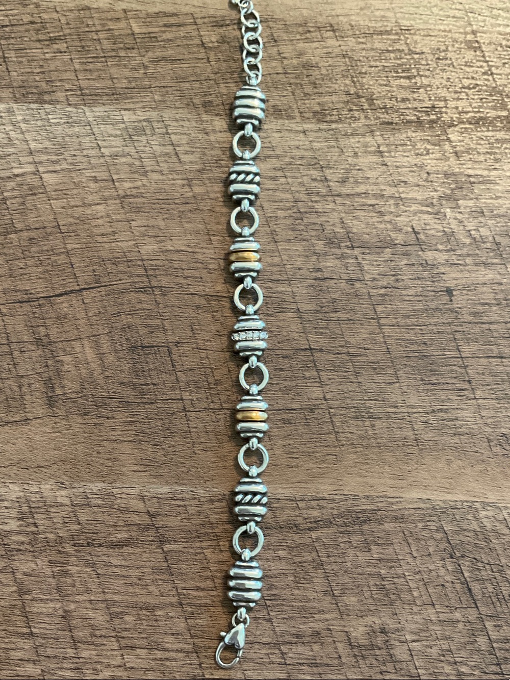Brighton Silver and Gold Tone Bead Link Bracelet - Women